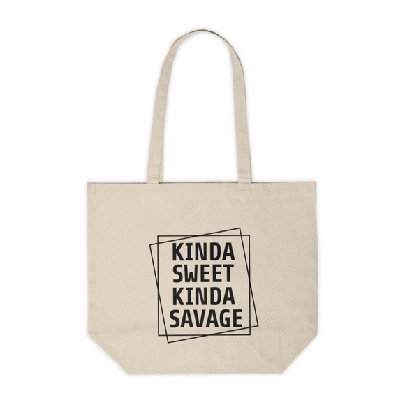 Handmade Handbags - Kinda Sweet Kinda Savage Custom Canvas Tote Bag
